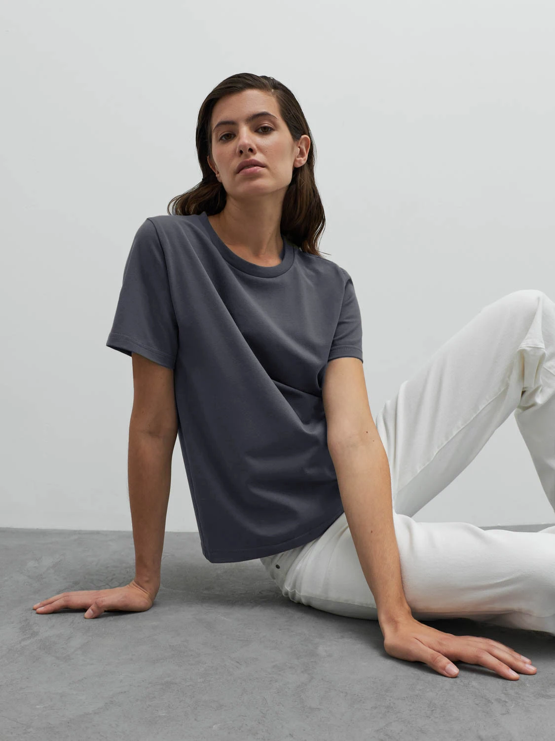 Bornladies 2025 Damen Sommer 100% Baumwolle T-Shirt Basic Modisches Einfarbiges Kurzarm-Oberteil für Damen – Detail 34