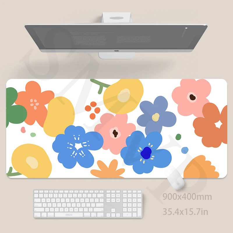 

Flower Large Original Mouse Mat Cute Mousepad Keyboard Mat Desk Pad HD Desk Mat Company Mouse Pad 30x80 cm For Gift Mousepads