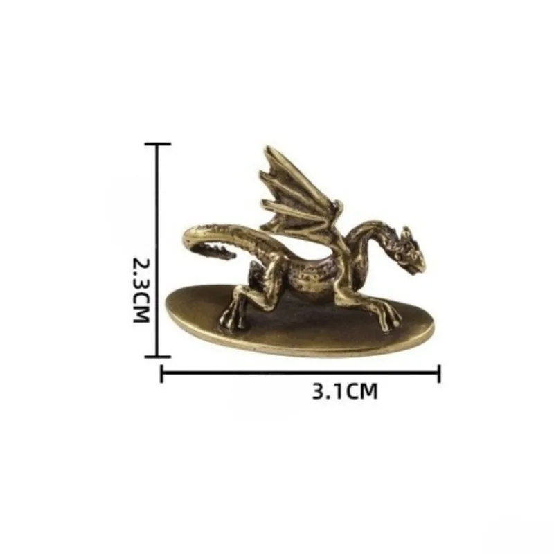 1 PC Mini Metal Craft Creative Flying Dragon Pterosaur Brass Ornament Archaized Dinosaur Home Decoration Collectible Unique Gift