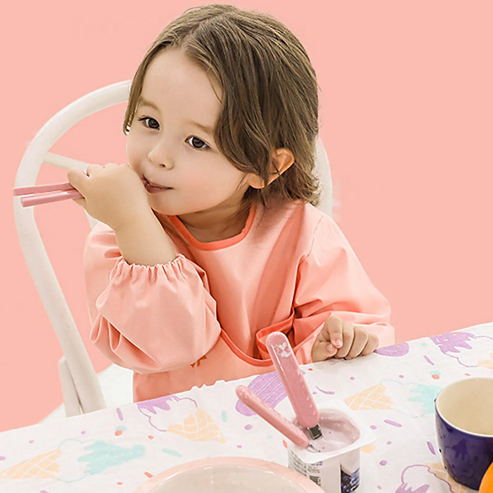 

Waterproof Baby Bibs Waterproof Baby Smock Cartoon Pattern Long Sleeve Feeding Apron Ideal for Babies Eating Playing