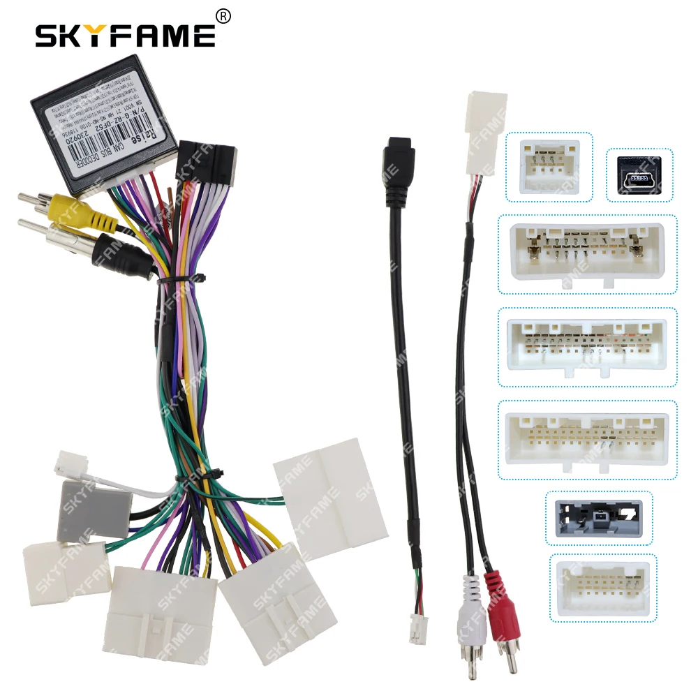 SKYFAME adaptor Harness kabel mobil kotak Canbus untuk Nissan x-trail Qashqai Sylphy Sentra sepatu Navara Juke DF-RZ-02 NS06.20
