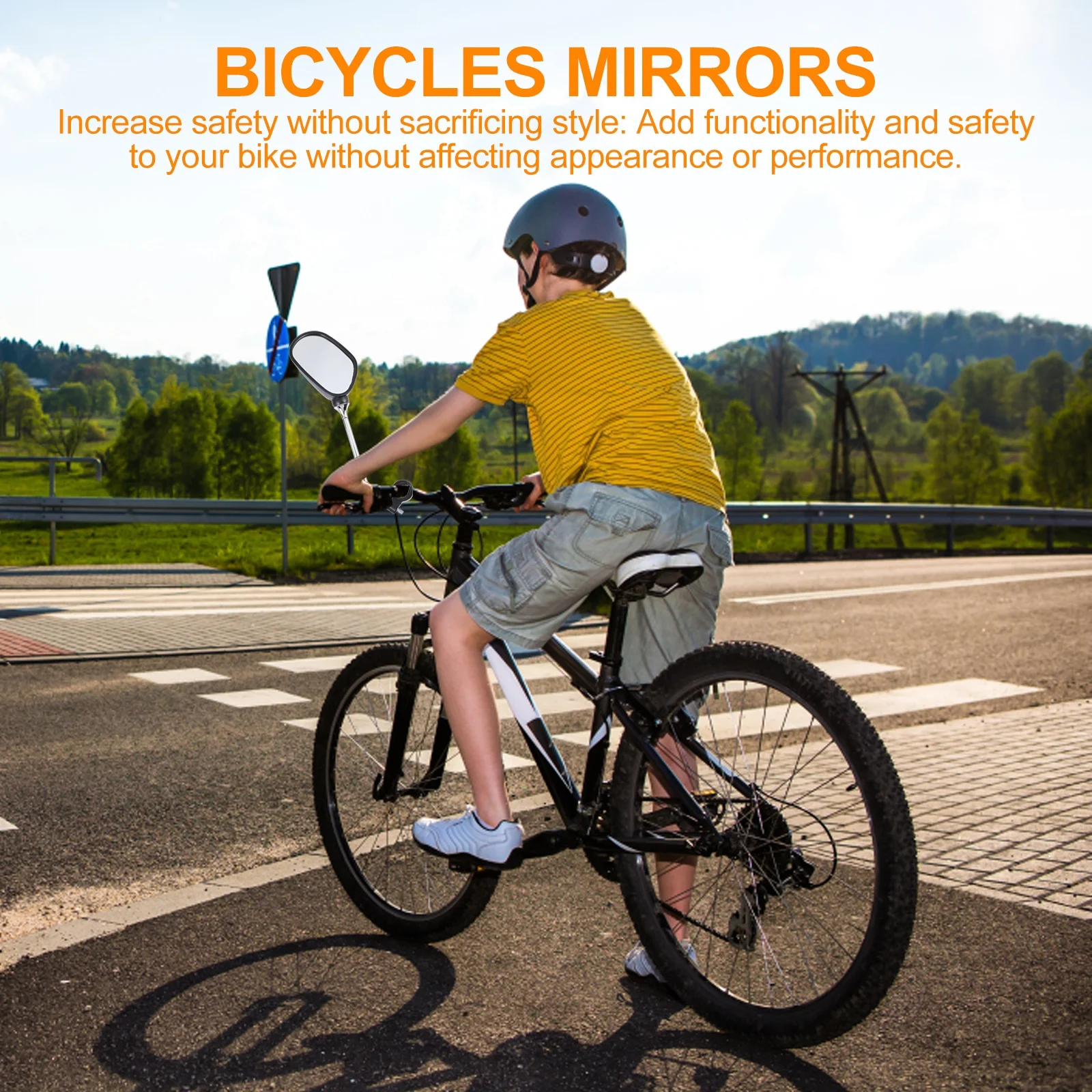 

1Pair Bike Rearview Mirrors Handlebar Mount 360 Degree Rotation Long Distance Wide Angle Safe Cycling Mirror for Mountain