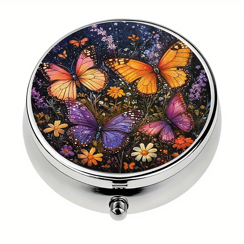 1 piece, pill box, with 3 pill storage compartments. Butterfly vitamin pill storage box, vitamin storage box, making it a unique gift for Halloween or Christmas