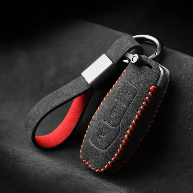 

Dedicated Suede Car Key Case Cover Protector Bag For Ford Focus 2 3 4 MK2 MK3 MK4 Kuga Edge Fusion Mondeo Mustang