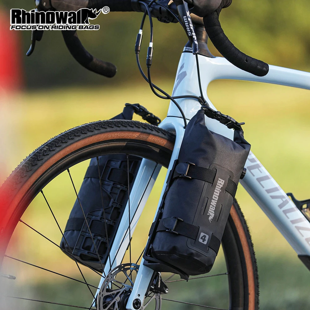 Rhinowalk Bike Front Fork Bag Waterproof Quick Release 4L/7L Cycling Fork Rack For MTB Road Bike Installed with Screws or Straps