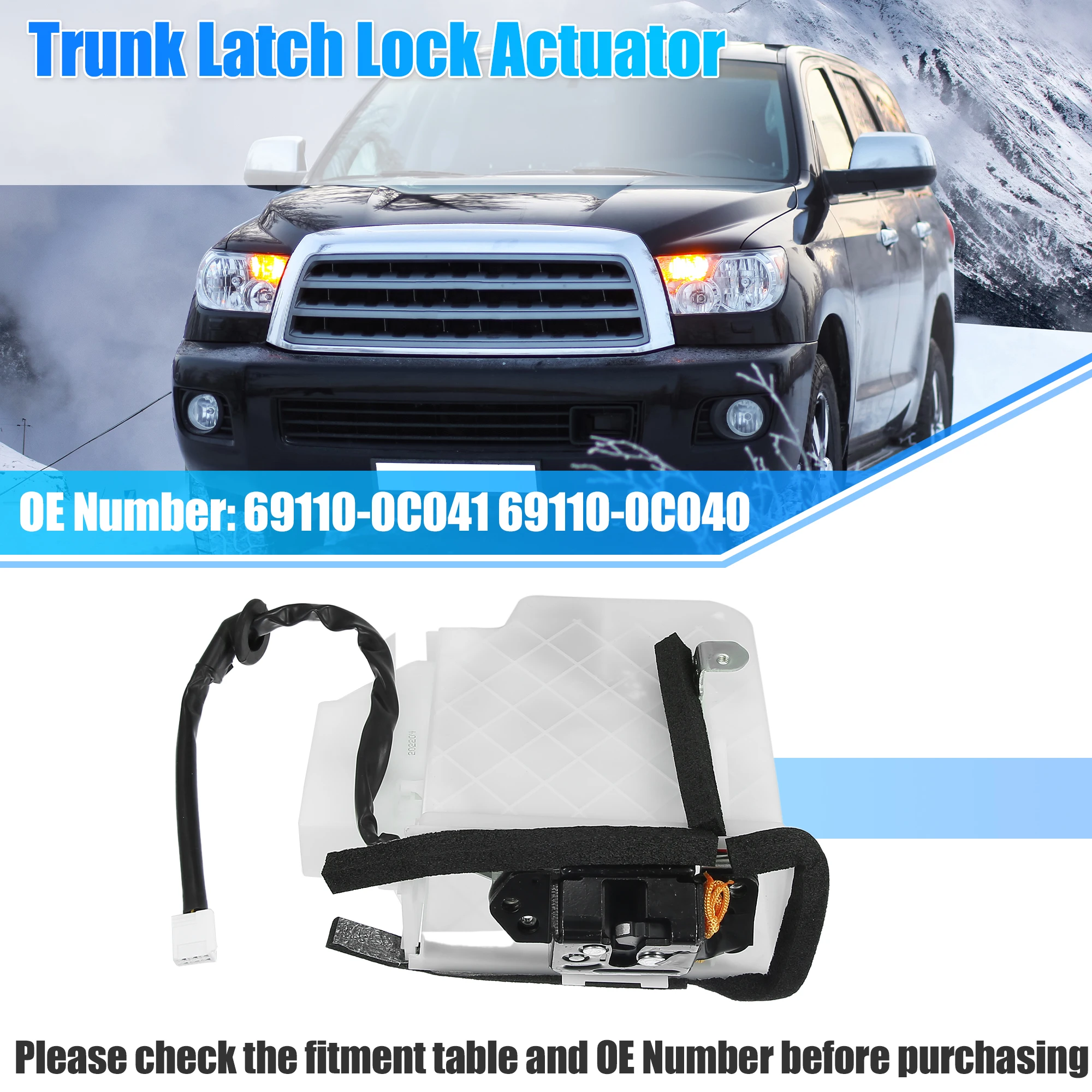 X Autohaux 1 Pcs Auto Rear Tailgate Latch Actuator Rear Trunk Door Lock Latch for Toyota Sequoia 69110-0C041 Car Accessories