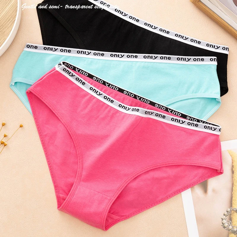 10 PCS/Lot 100 Cotton Panties for Women Cotton Briefs Solid Color Female Underwear Girl Underpants Skin-friendly Cotton Culottes