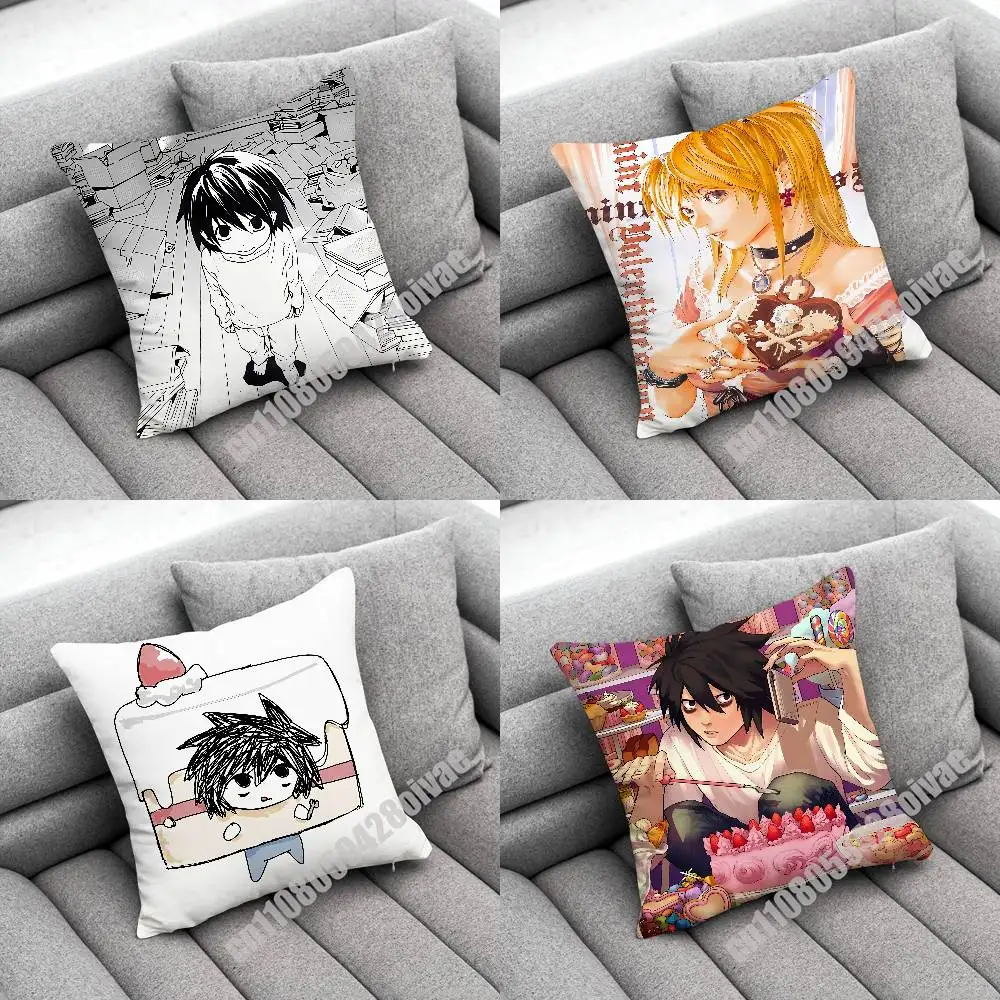 

D-Death N-Note Teru Mikami L Misa Throw Pillow Case For Decoration 30cm 45x45cm Square Car Pillowcase Case