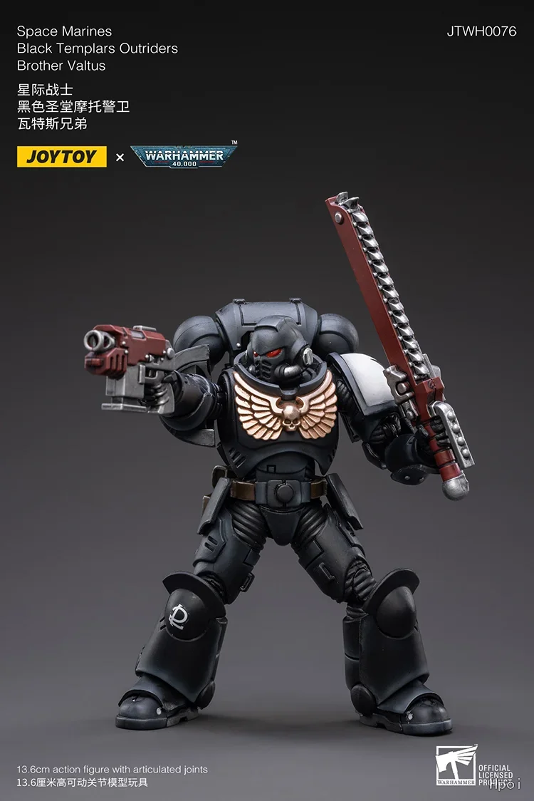 【Origineel】JOYTOY Warhammer 40K Space Marines Black Templars Outriders Brother Valtus 1/18 Action Figure Anime Soldaat Model