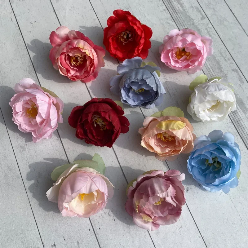 20 szt. 6CM styl skandynawski sztuczny Retro kamelia Bud głowa róży DIY Sen z serii wieniec sztuczny kwiat na ślub