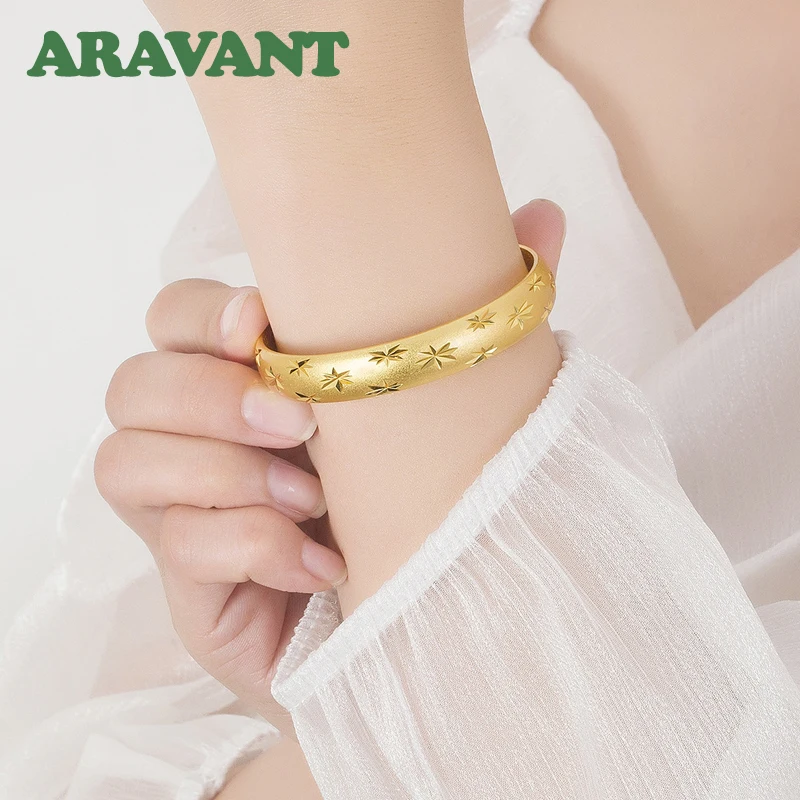 Aravant 925 Silver 18K Gold Geometric Open Cuff Bracelet Bangle For Women Fashion Jewelry