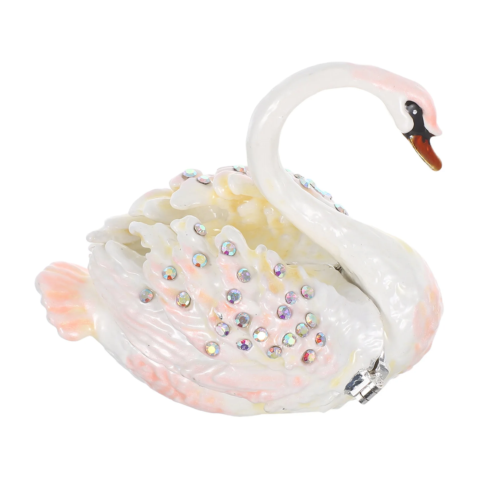 

Swan Jewelry Box Vintage Oval Shape Elegant Jewelry Storage Display Organizer Ring Case Trinket Box Desktop Decor