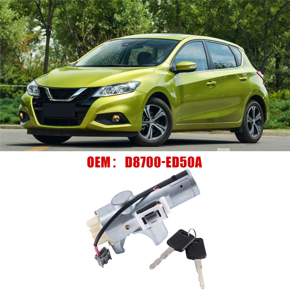 D8700-ED50A Car Ignition Lock for Nissan Tiida 2007-2017 99810EE80C D8700ED500