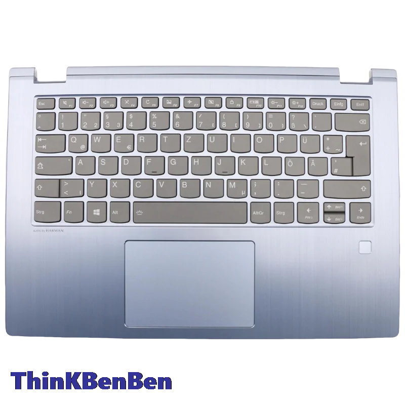 DE German Keyboard Blue Upper Case Palmrest Shell Cover For Lenovo YOGA 530 Flex 6 14 14IKB 14ARR 5CB0R08474