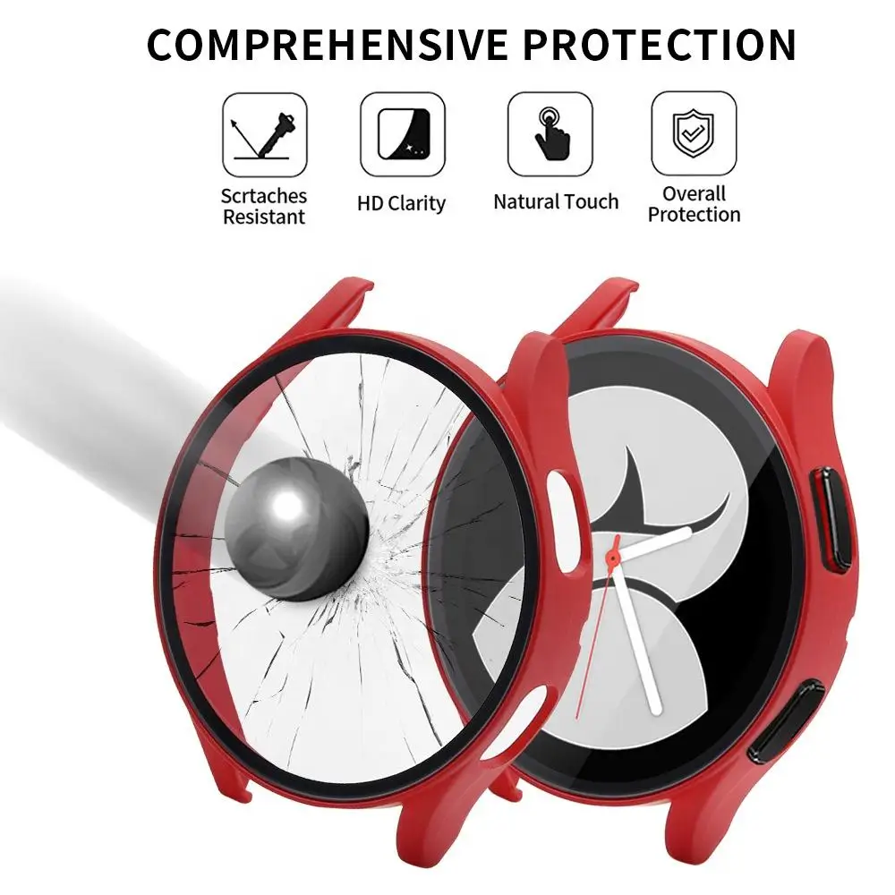 Case for Samsung Galaxy Watch 6/5/4 40mm 44mm Screen Protector Hard PC Protective Cover Bumper Galaxy Watch Tempered Glass Film image 3