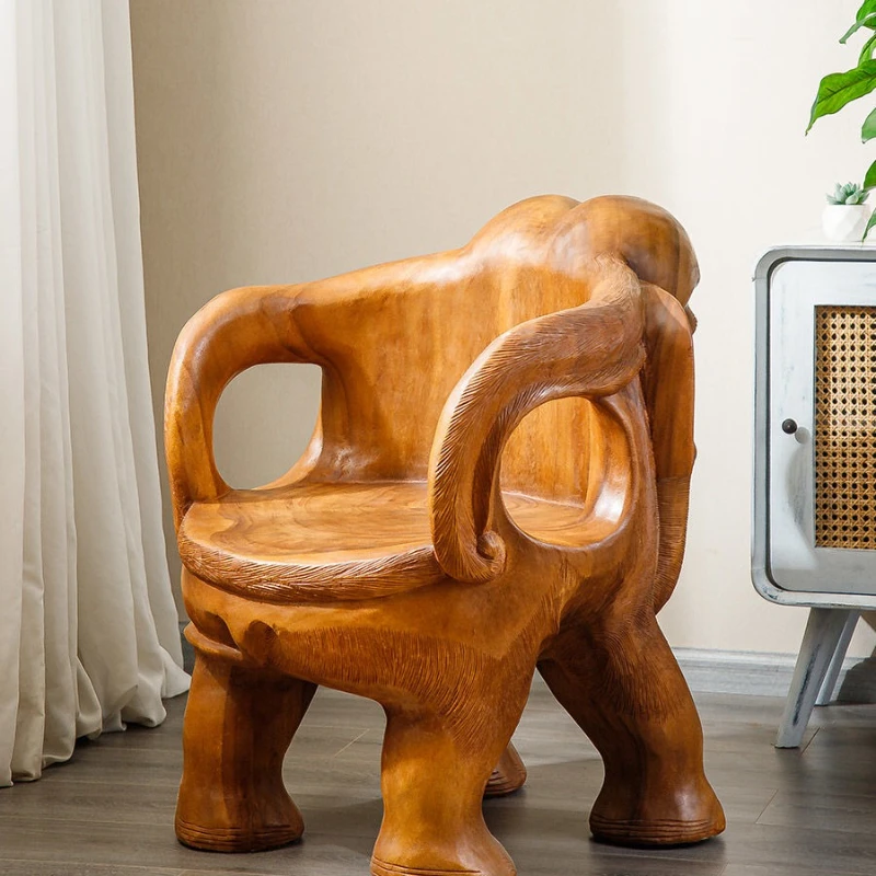 

Thai elephant stool household door shoe change stool animal stool creative wooden pier solid wood back chair pier