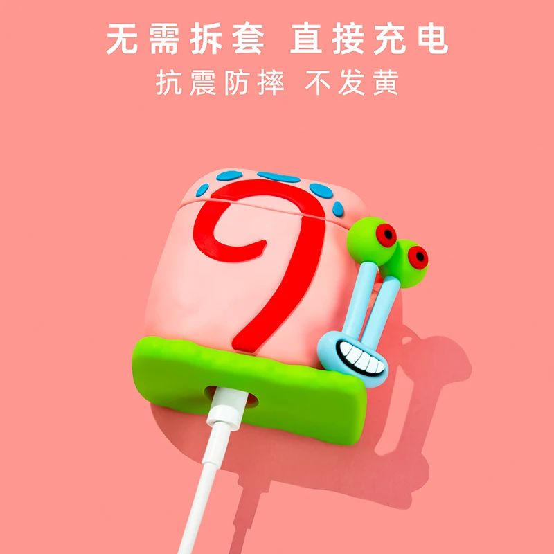 حقيبة سماعة الاذن ل AirPods برو لطيف الكرتون مضحك القواقع سماعة حالات ل AirPods 1 2 3 سماعة لينة سيليكون غطاء وقائي