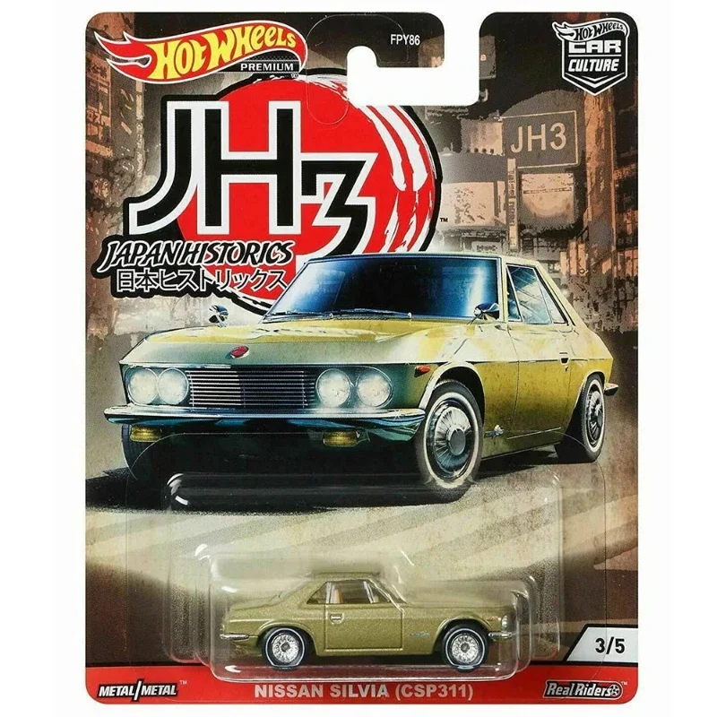 Original Hot Wheels Premium Car Culture Japan Historics JP3 Vehicle 1:64 Diecast Nissan Skyline Silvia Mazda Boys Toys for Kids