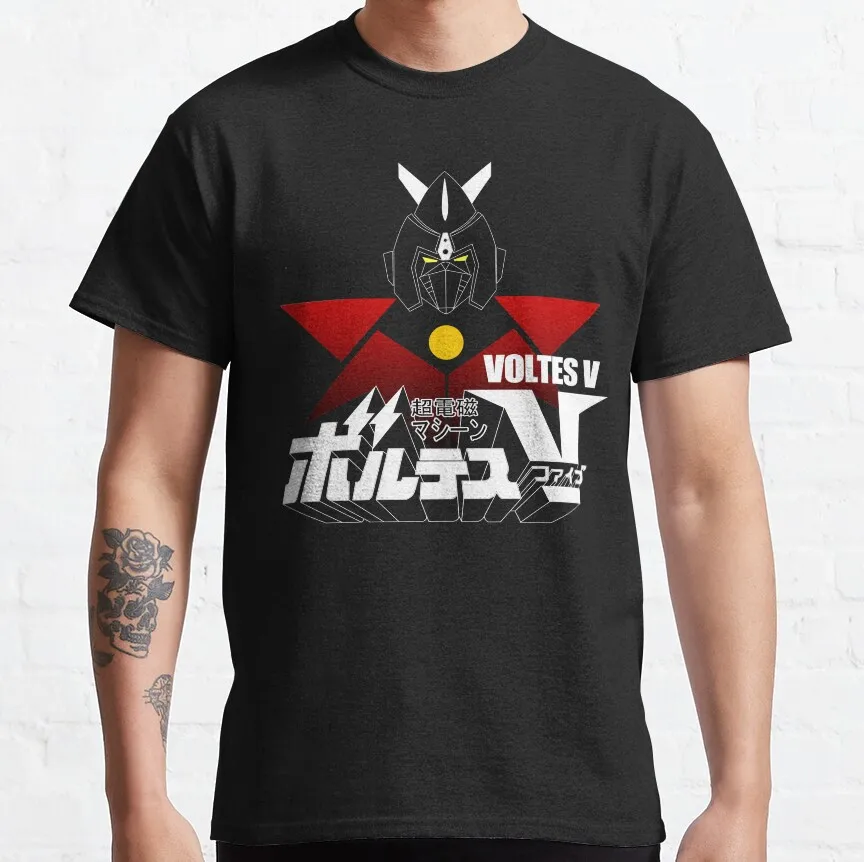 

JAPAN VOLTES V Anime Gift t shirt Japan Robot Mecha graphic tee Y2K Clothes 100% Ccotton printed Large size Tops