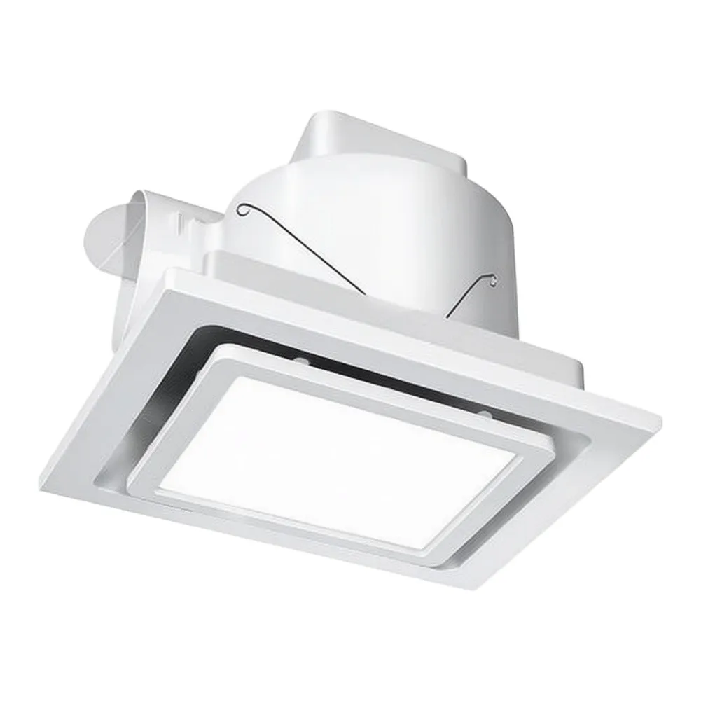 Ceiling Install Square for Bathroom Ventilation for fan with LED Light and 112 CFM Duct Ventilation for Consistent Air