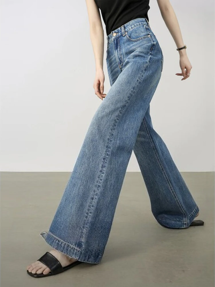 

SENTUBILA Women's High Waist Straight Leg Jeans Autumn 2025 Cotton Denim Retro Vintage Slim Fit Trousers Collection W53NE2047