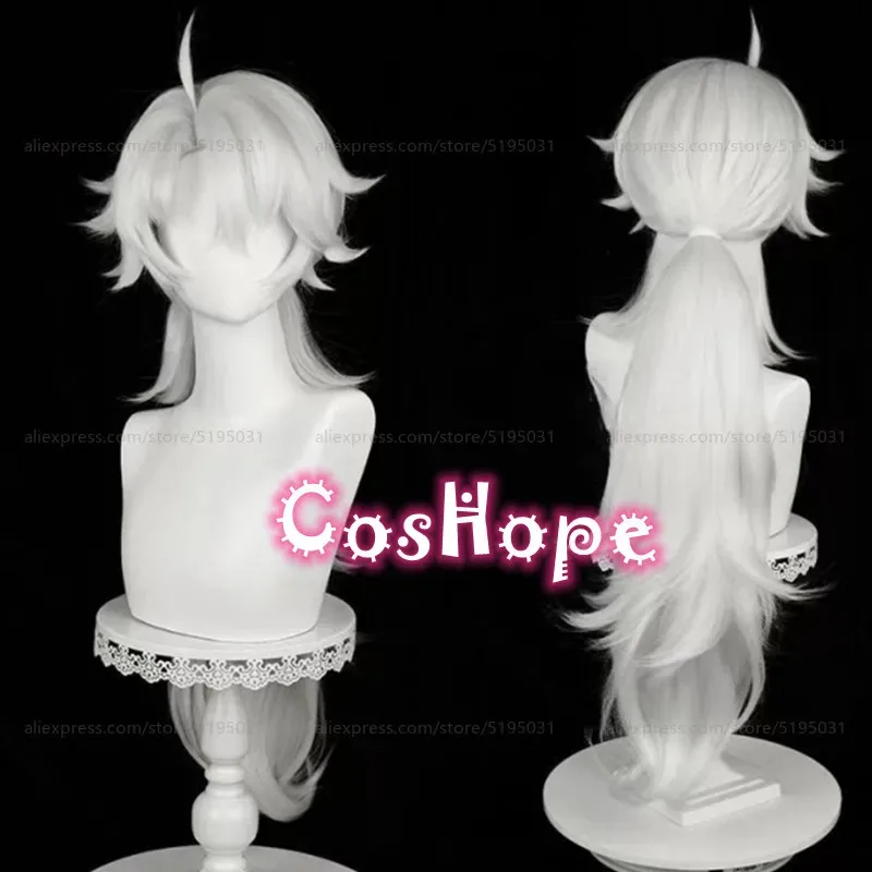 

LINGYANG Cosplay Wig Unisex 90cm Long Hair Warm Silver White Wig Cosplay Anime Cosplay Wigs Heat Resistant Synthetic Wigs