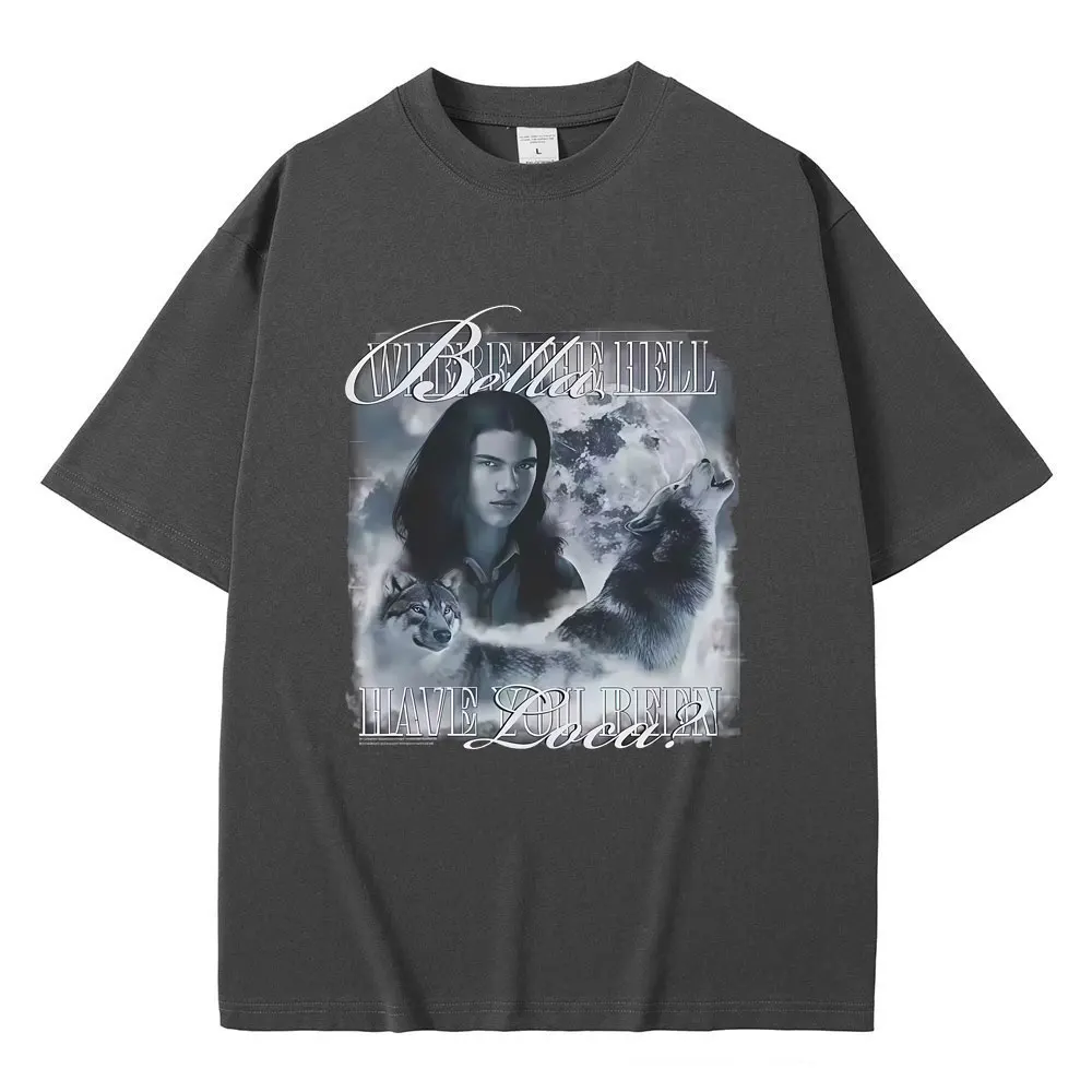 فيلم الشفق وولف جاكوب الأسود الجرافيك تي شيرت الرجال النساء عادية القطن Vintage قصيرة الأكمام تي شيرت الرجال المتضخم تي شيرت #2