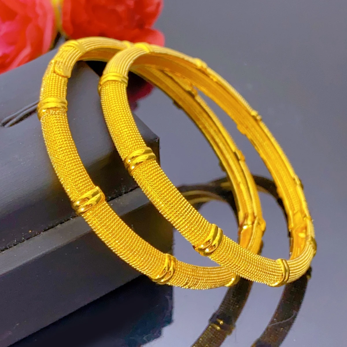 أساور مطلية بالذهب لفتاة الشرق الأوسط الإثيوبية دبي أزياء نسائية إثيوبية عربية مجوهرات اليد هدية زفاف العروس #4