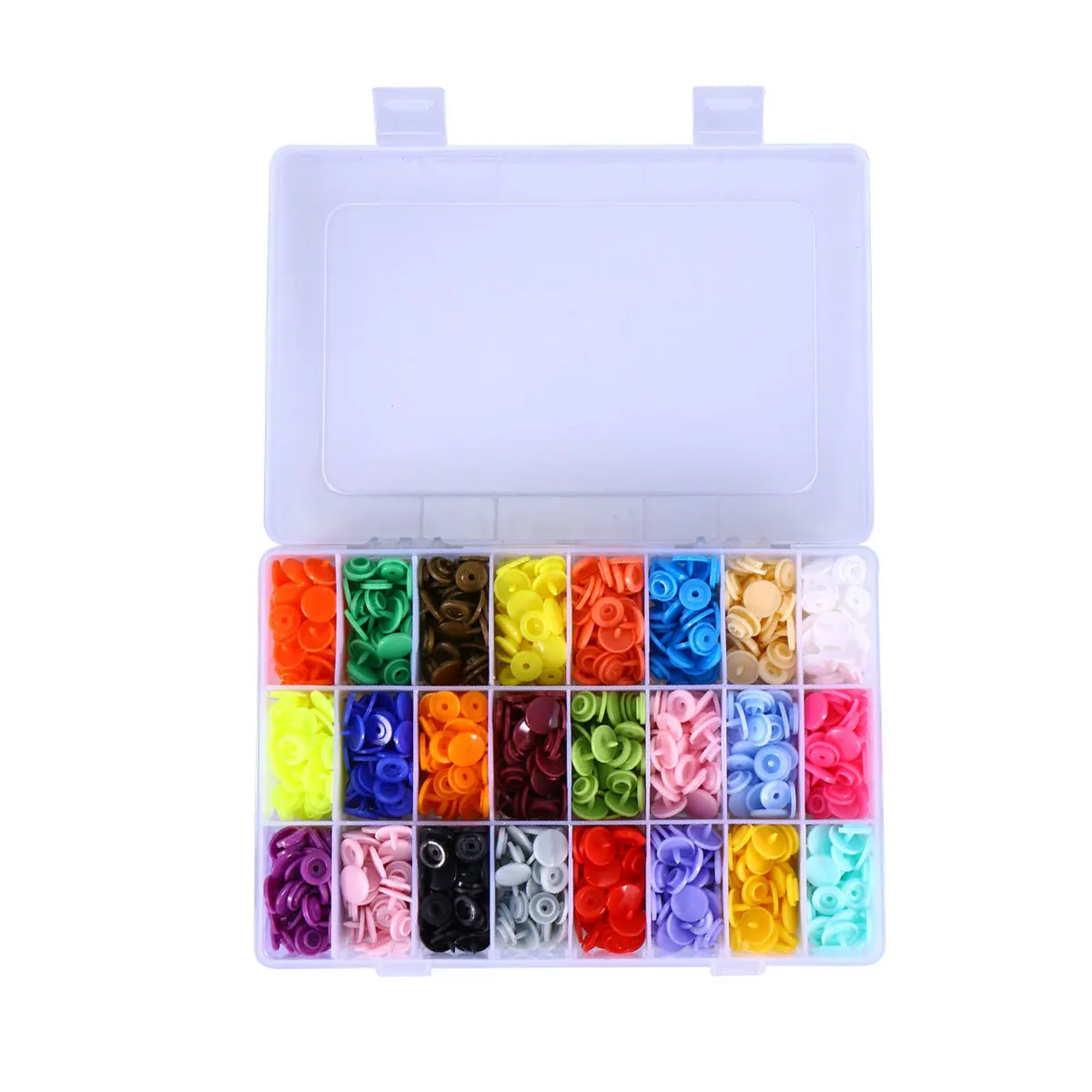 

360Sets Resin Snap Fasteners T5 Plastic Snaps in Rainbow Colors Organized Storage Box for Clothing DIY Crafts Baby Diapers Snap