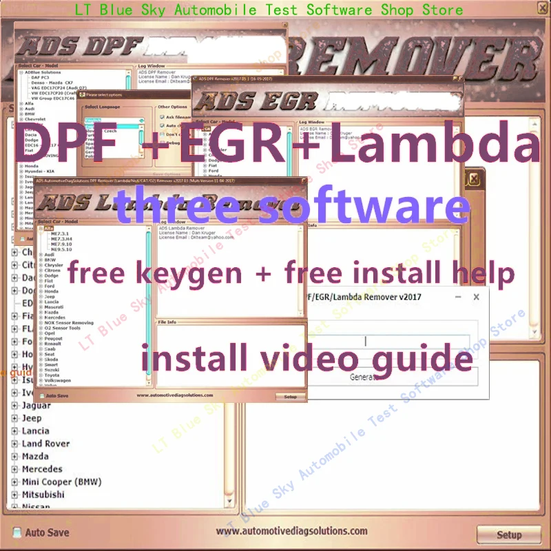 

2023 hot sell Professional DPF EGR Remover 3.0 Lambda Remover Full 2017.5 Version Software + Unlock keygen + Install Video