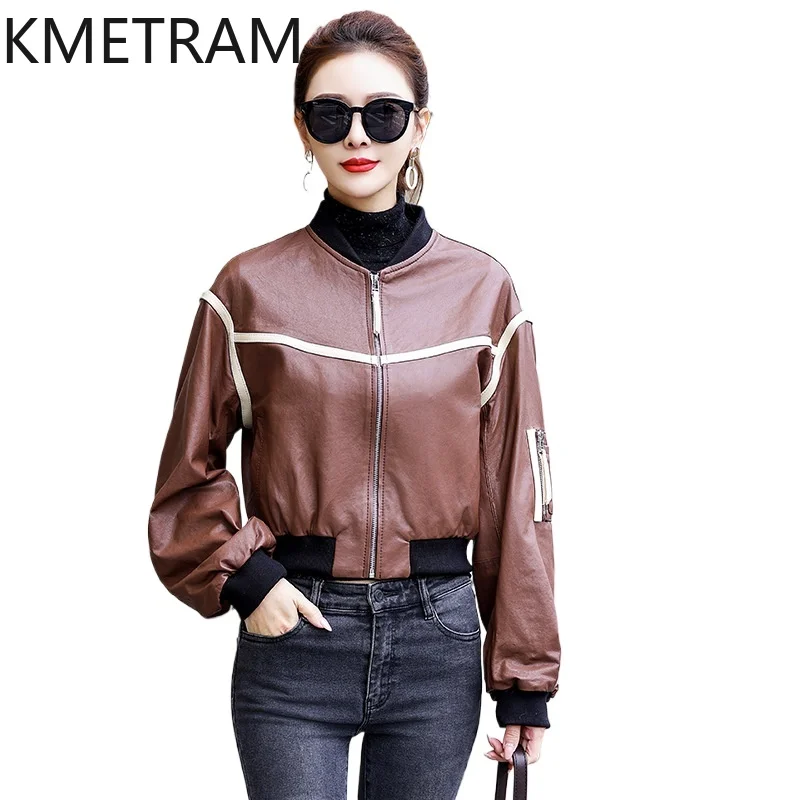 100% Sheepskin Real Leather Jacket Women Fashion Cropped Jackets 2024 Autumn Winter Womans Clothing Slim Fit Outerwears дубленка