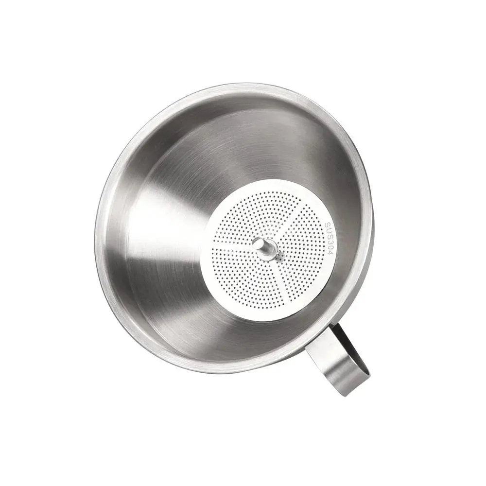 Wide Mouth Stainless Steel Funnel with Detachable Filter Spice Cooking Oil Filter Filter Funnel Wine Spill Tool Oil Spill