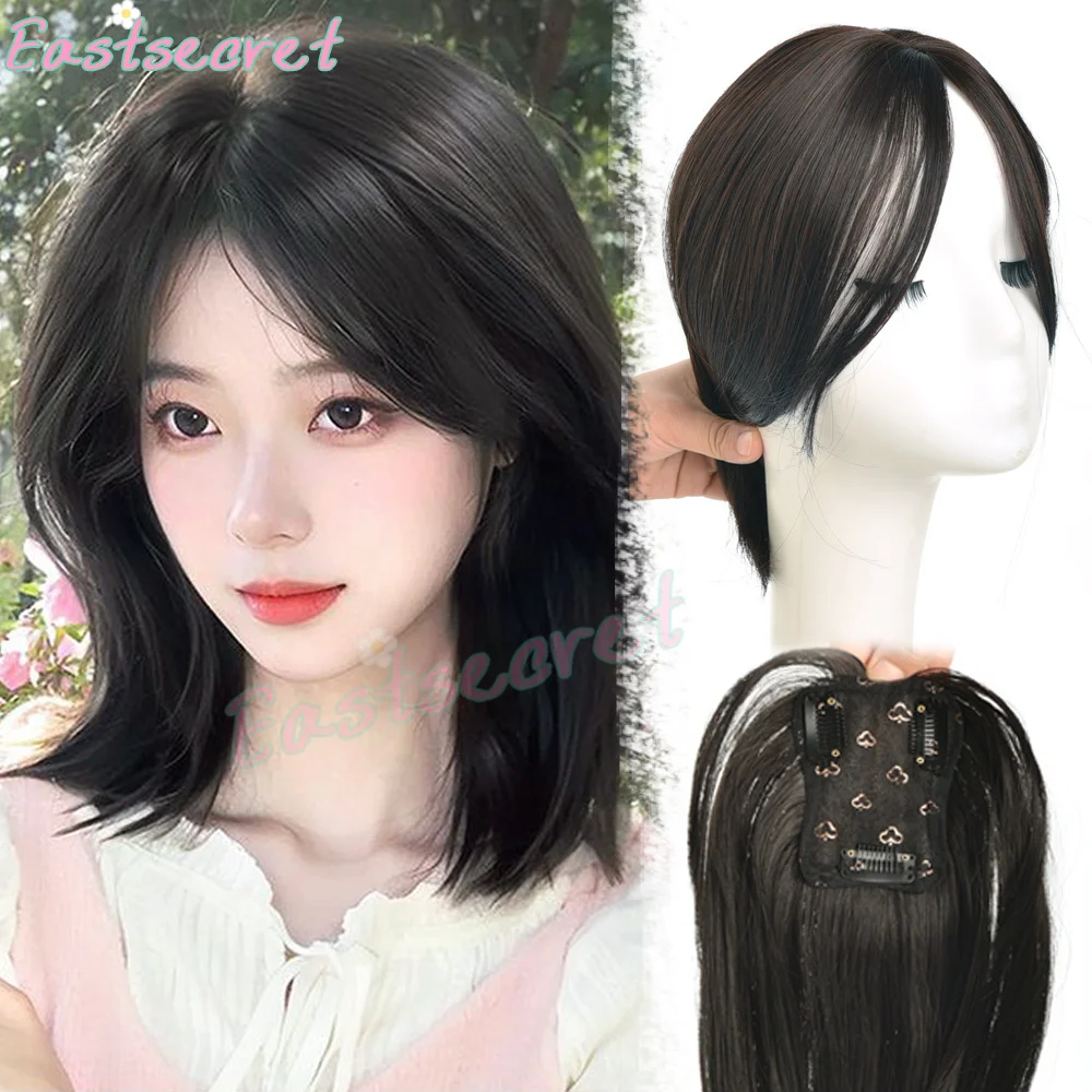 Synthetic Bangs Invisible Seamless Head Ripple Hair Air Bangs Head Overhead Natural Invisible Replacement Cover White Hair Wig