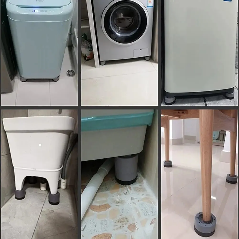 4Pcs Universal Adjustable Height Washing Machine Foot Pads Anti Vibration Refrigerator Base Fixed Non-Slip Pad Support Stands