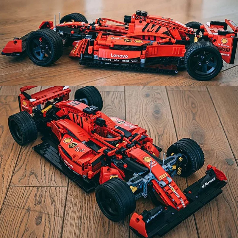 1200pcs Technical 023005 Formula Cars Red F1 Building Blocks Sports Racing Cars Super Model Kits Bricks Toys for Kids Boys Gifts