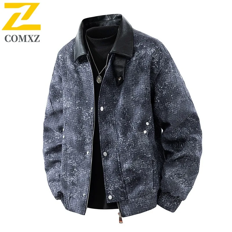 COMXZ الرجال Chaqueta ترتيب الأسرة طوق كامو يندبروف في الهواء الطلق تشغيل الصيد الصيد خفيفة الوزن ملابس خارجية الخريف السترات الكلاسيكية