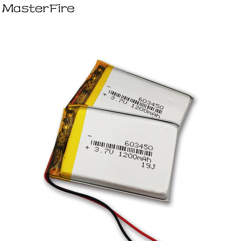 3.7V 1200mah Rechargeable Lithium Polymer Battery 603450 for GPS Navigator Bluetooth Speaker LED Light E-book Camera Batteries
