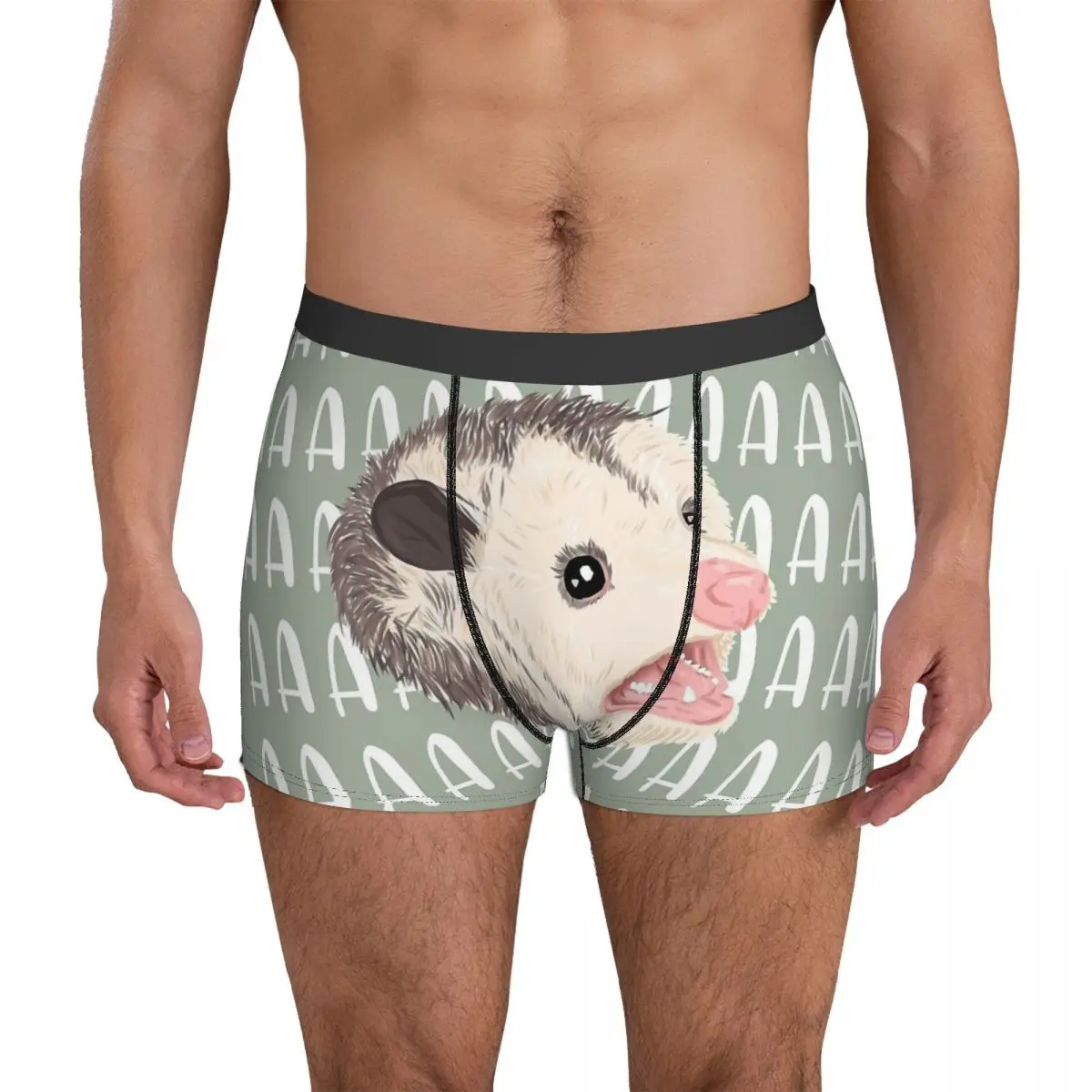 Trash Screaming Opossum Possum pour hommes, sous-vêtements masculins, boxer, culotte, caleçon sexy et respirant