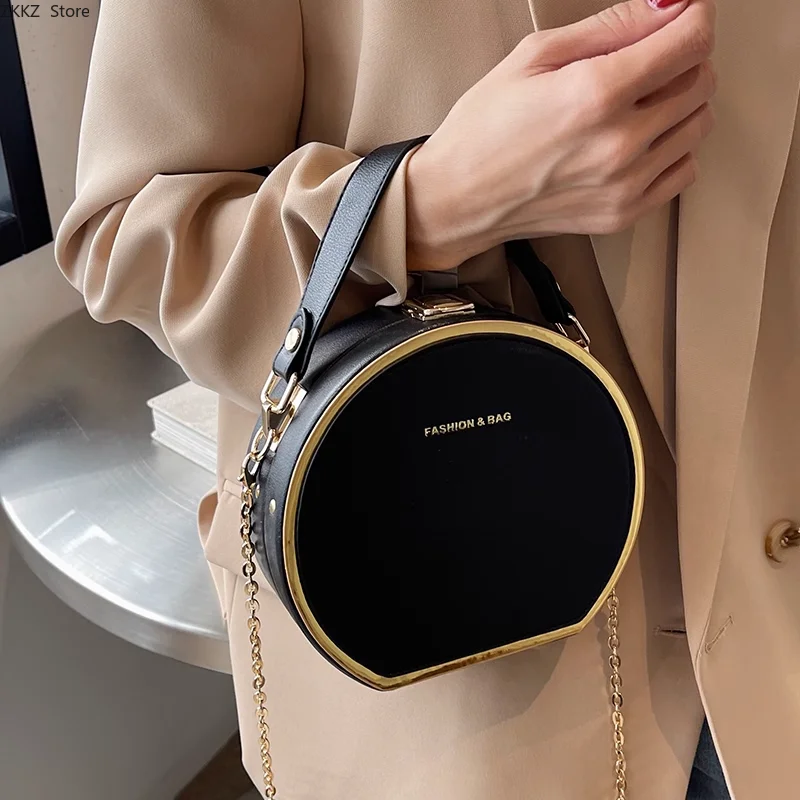 Popular Fashion Chain Crossbody Bag Female Spring and Summer 2023 New Style Shoulder Bag Small Round Handbag for Cellphone