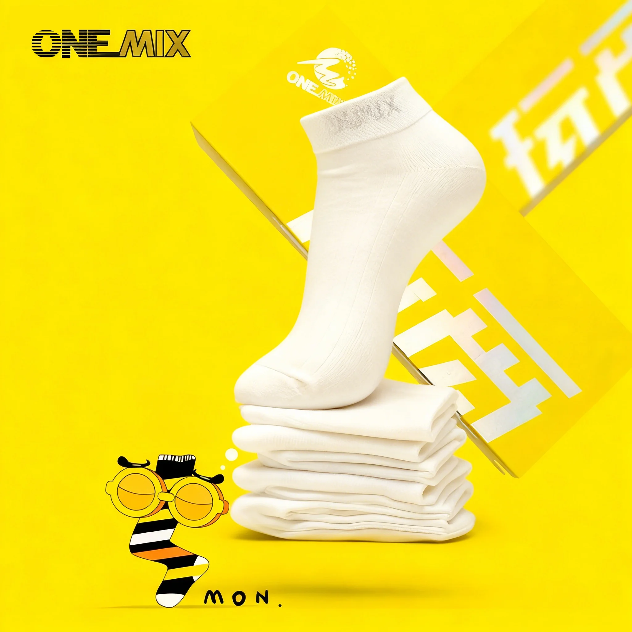 

ONEMIX 7 pairs of men's sports socks leisure breathable soft and comfortable suitable easy to clean uniform size