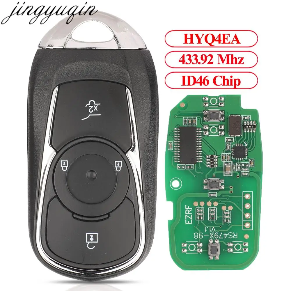 

Jingyuqin 3 Button Remote Car Key Alarm 433.92Mhz ID46 Chip For Opel Astra K Insignia 2016-2022 HYQ4EA 13508410/13511627