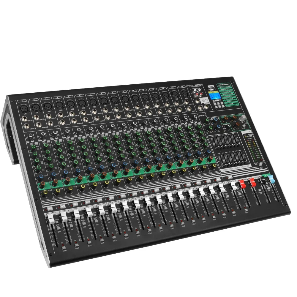 

Biner DX16C professional audio mixer Built-in DSP reverb effect Digital 16 Channel Music DJ Audio console