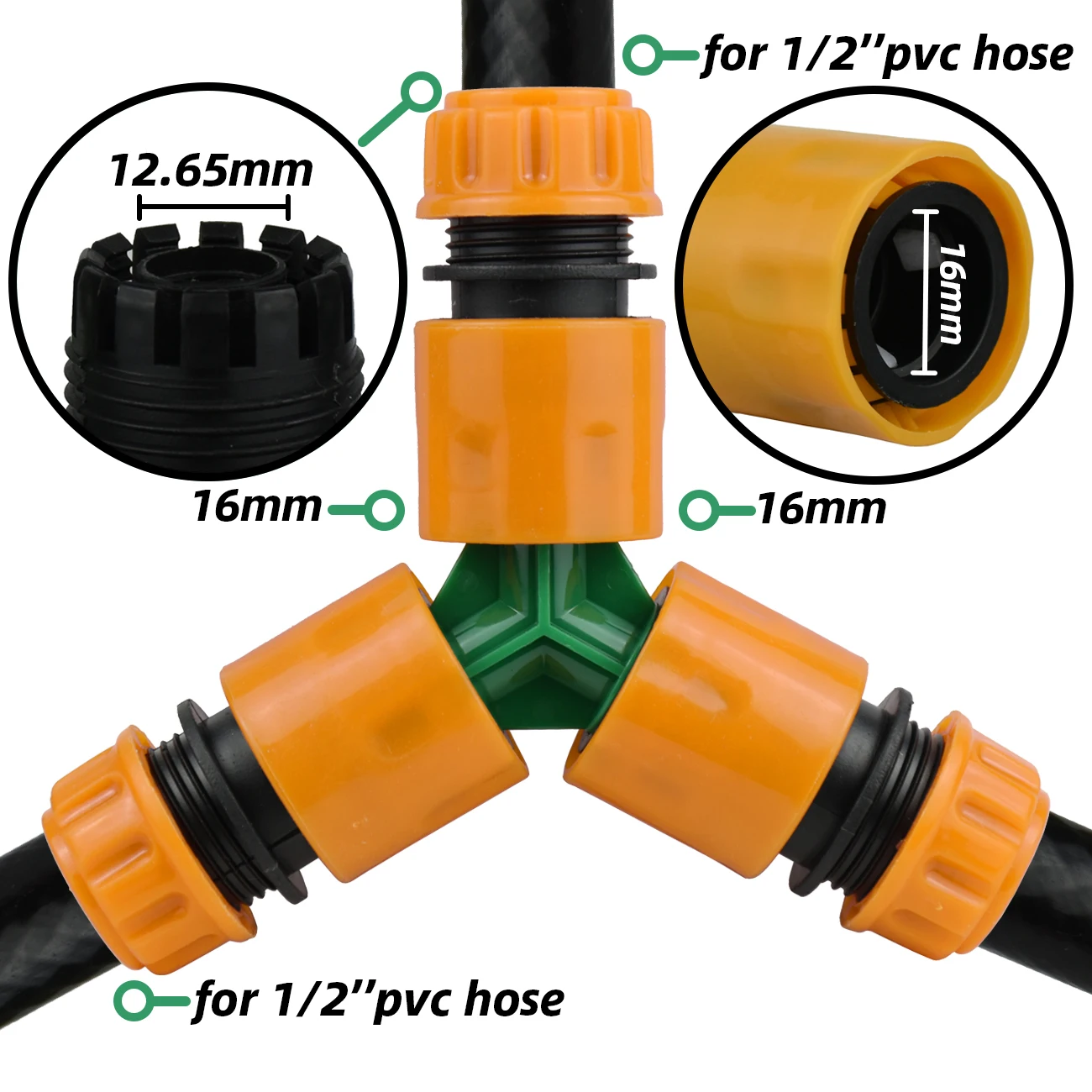 KESLA 6pcs 1/2” Garden Quick Hose Connector Male Hose Coupling Joint Tap Adapter Extender Set for Hose Pipe Tube Repair Replace