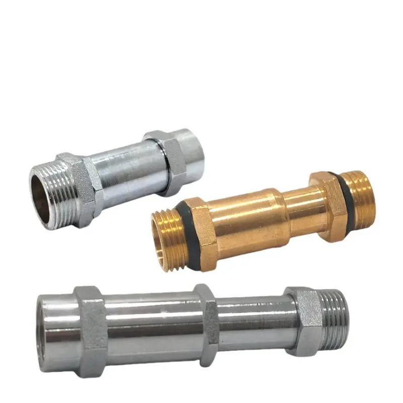 Brass Thickened Extension Water Pipe Threaded Direct Joint 1/4 
