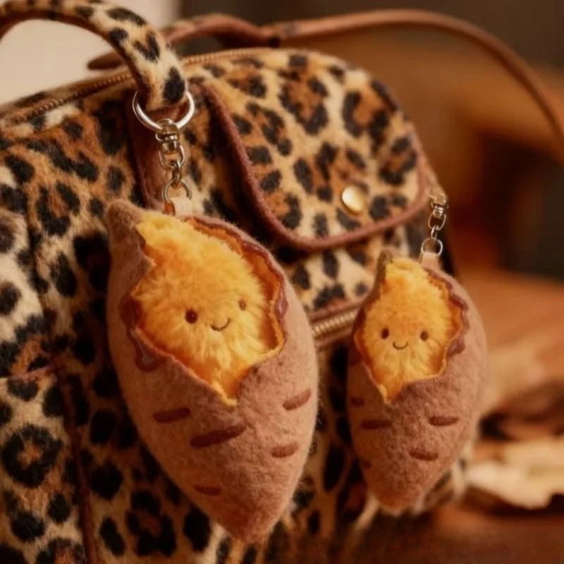 Saco de batata doce de desenho animado de inverno de pelúcia criativo bonito pingente portátil presente decorativo para namoradas presente de feriado de inverno