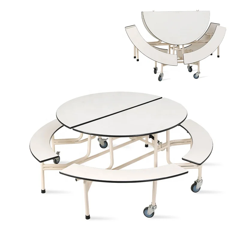 Space-saving foldable dining table and chairs round dining table set