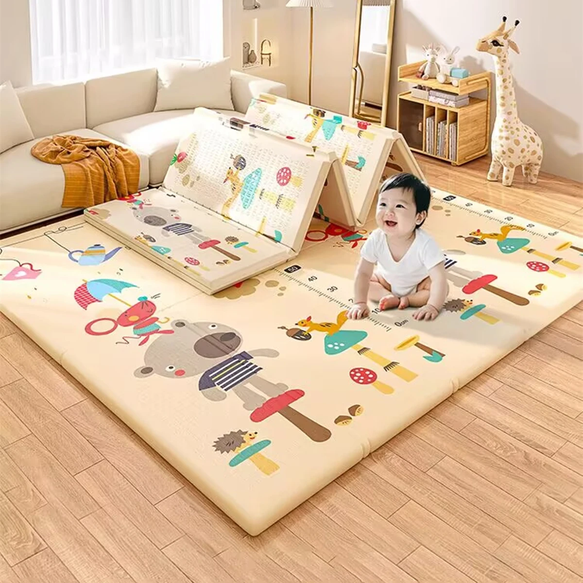 Tapete de atividades dobrável não tóxico para bebês, tapete infantil para berçário, tapete educativo para crianças, atividades, jogos, brinquedos 180*