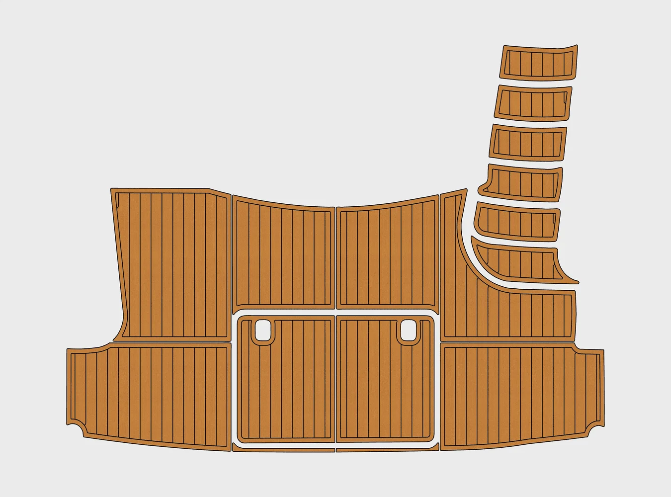 

2006-2007 Silverton 43 Sport Bridge 1/4 дюйма, 6 мм, пена EVA, нескользящий морской коврик из тикового дерева из ПВХ, оздоровительный ковер Aqua, морской пол
