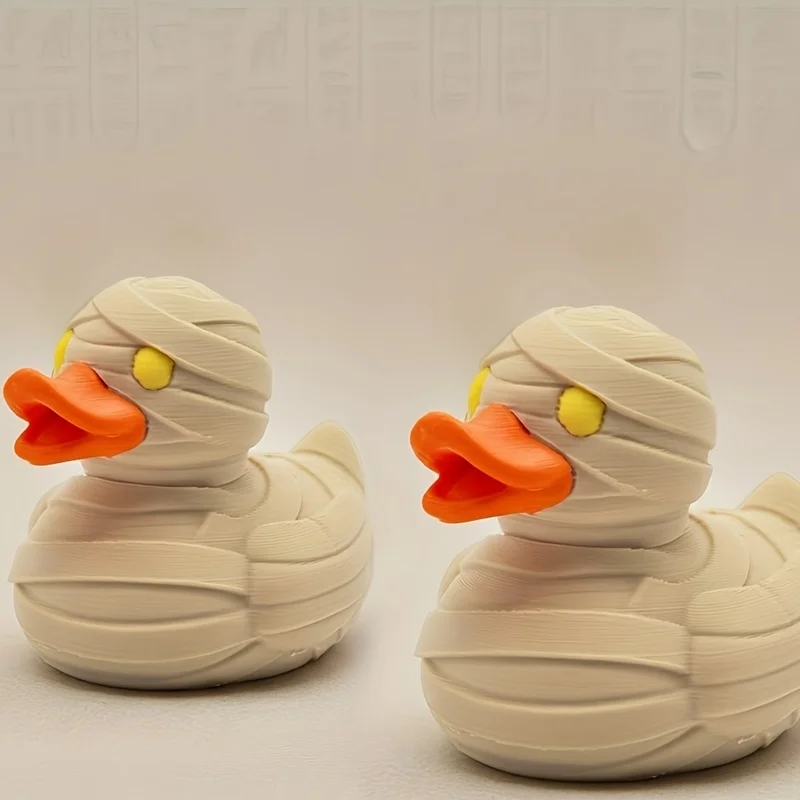 1/2Pcs Mummy Duck Statue, Cute Animal Sculpture, Unique Egyptian Pharaoh & Pyramid Themed Decor, Desktop Collectible, Creative H
