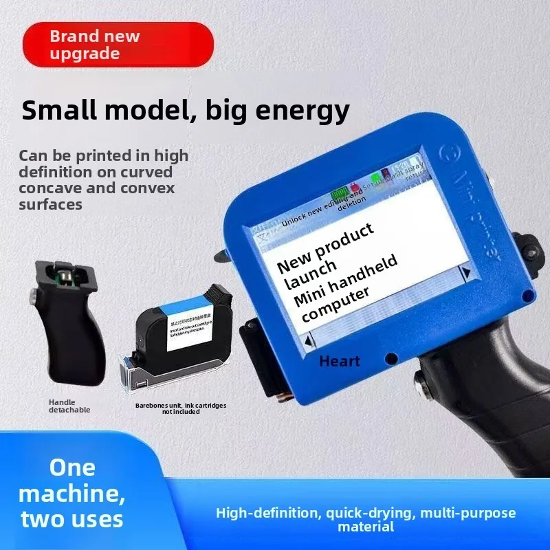 Coding Machine Packaging Equipment Handheld Inkjet Printer, Fast Dry Ink, Mark Production Date for Packaging Coding